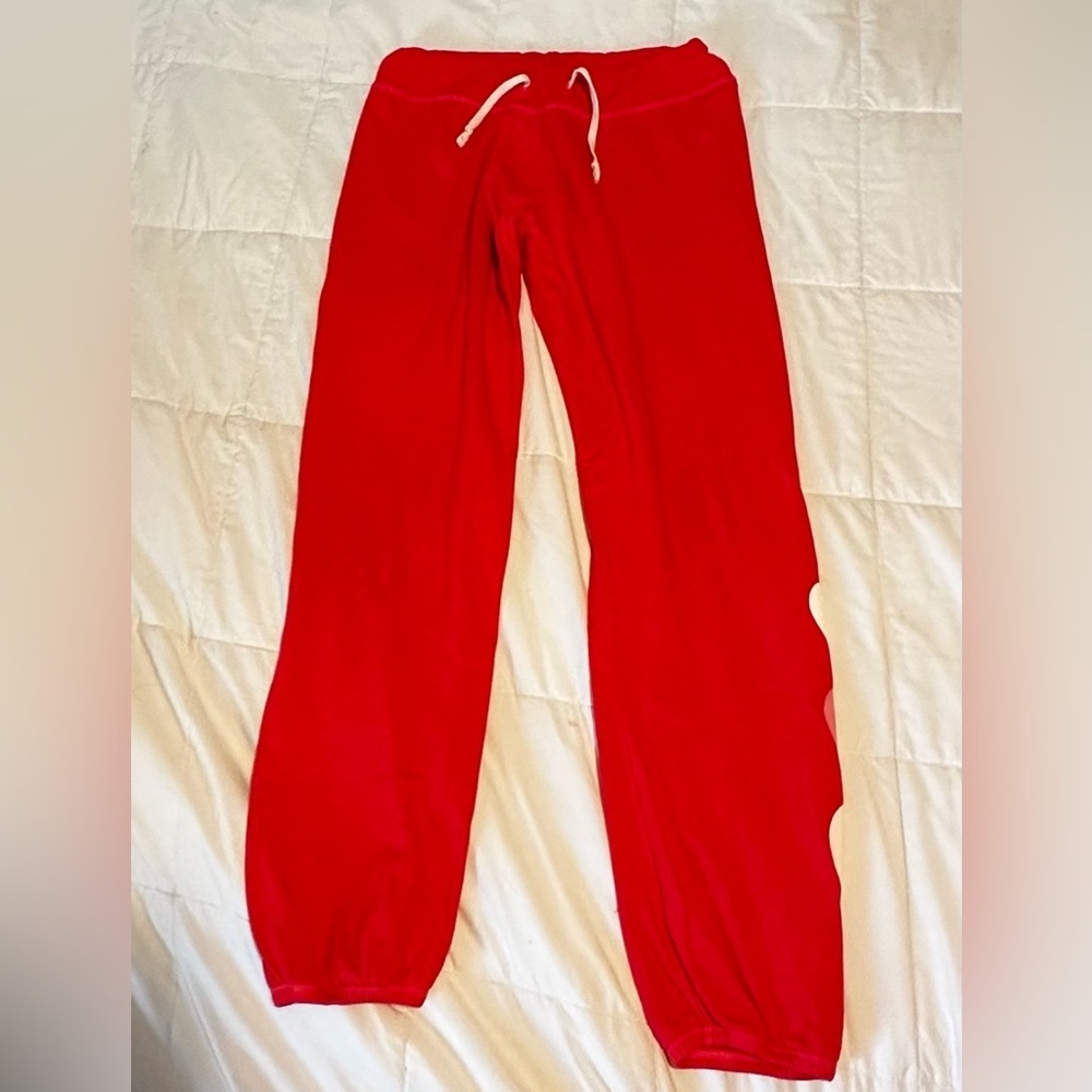Sundry Red Drawstring Elastic‎ Waist Casual Athleisure Track Jogger Pants Womens